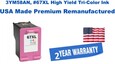3YM58AN, #67XL High Yield Tri-Color Premium USA Made Remanufactured  ink