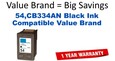 54,CB334AN Black Compatible Value Brand ink