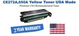 CE272A,650A Yellow Premium USA Remanufactured Brand Toner