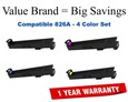826A 4-Color Set Compatible Value Brand toner CF310A,CF311A,CF312A,CF313A