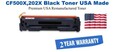CF500X,202X High Yield Black Premium USA Remanufactured Brand Toner