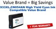 933XL,CN054AN High Yield Cyan Compatible Value Brand ink