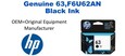 63,F6U62AN Genuine Black HP Ink