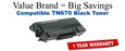 TN670 Black Compatible Value Brand Brother toner